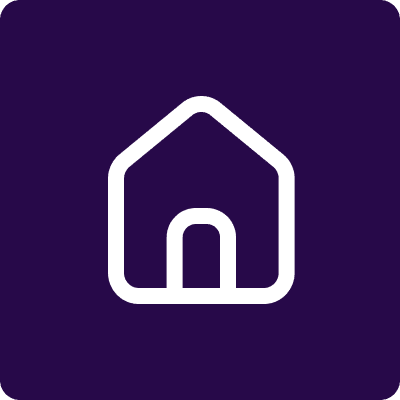 icon 01 House icon on a purple background.